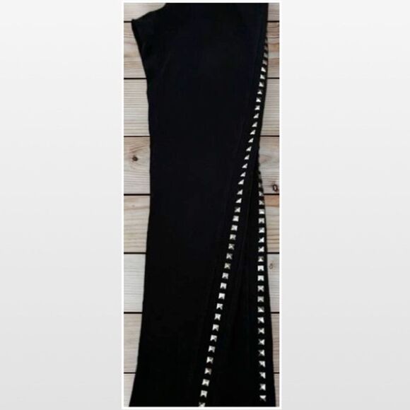 Express Leggings Womens Large Black Side Silver Studded Pants Goth - Picture 7 of 16